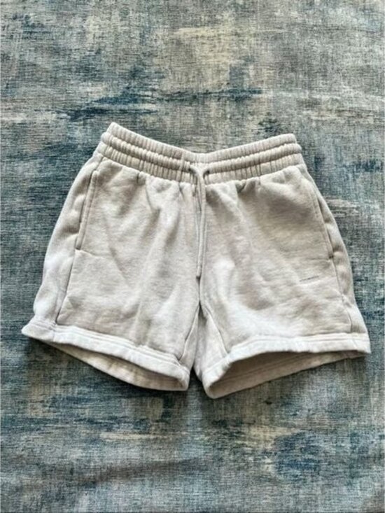 Aritzia Pants - Aritzia Pale Heathered Gray Boyfriend Fit SweatFleece Cozy Shorts 2XS